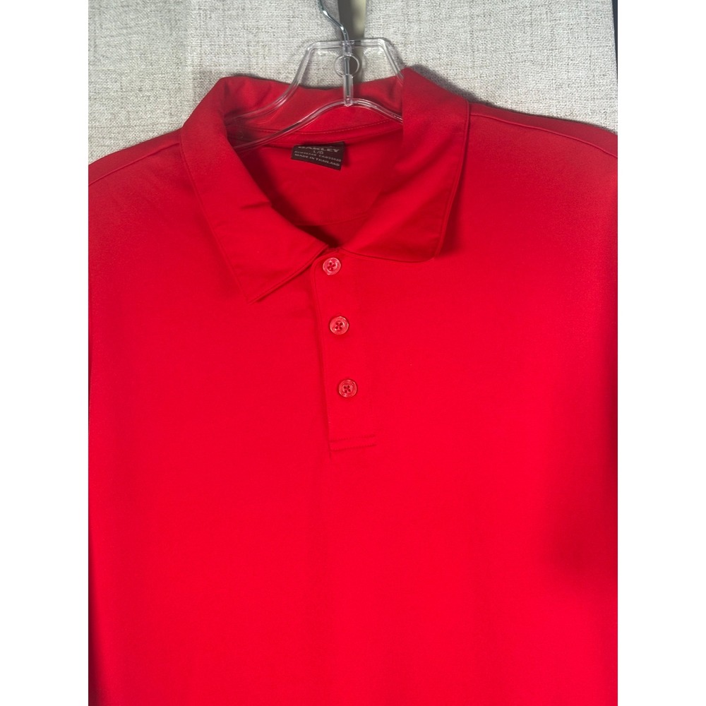Oakley Mens Red Short Sleeve Performance Golf Polo Shirt Size Large L/G
